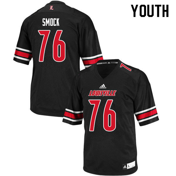 Youth #76 Wyatt Smock Louisville Cardinals College Football Jerseys Sale-Black